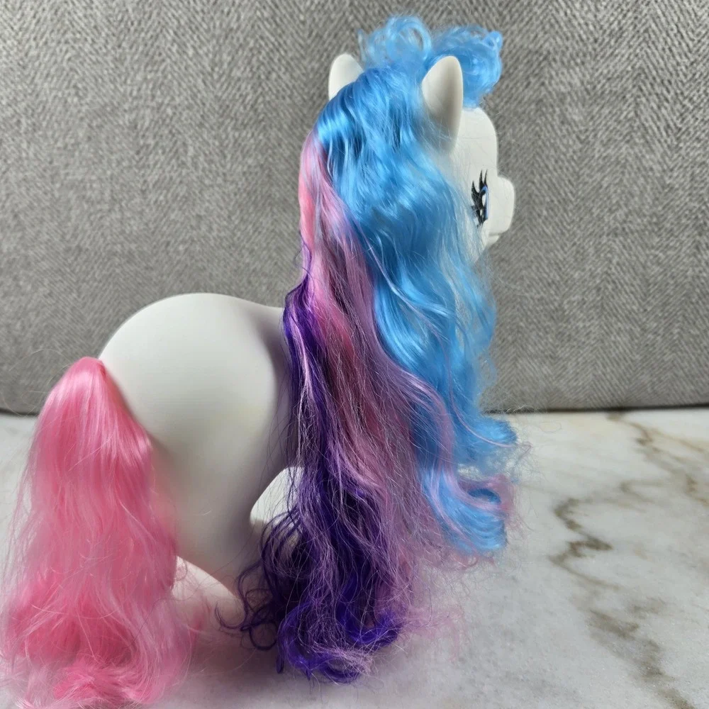 Vintage Gi-Go‎ Jumbo White Unicorn Pony Toy Blue Horn Moon & Cloud MLP 'Fakie'